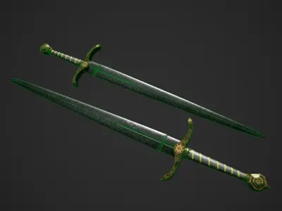 Medieval Sword Low-poly 3D model