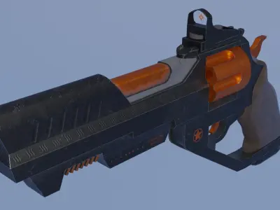 Revolver Weapon Game Ready Model Low-poly 3D model