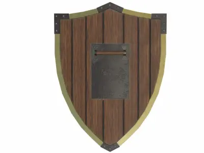 The metal shield Low-poly 3D model