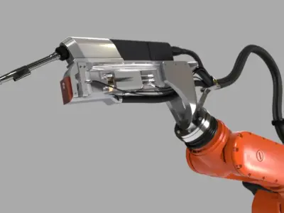 KUKA Hybrid Laser welding Robot IK and FK 3D model