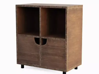 Simple Bookcase Set A  Low-poly 3D model