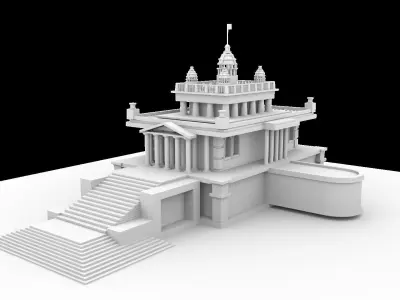 3D Asian Temple 3D model
