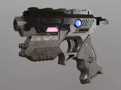 Sci-fi Gun Low-poly 3D model 23