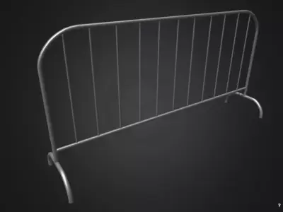 Low Poly 3D Barrier metal barricade Low-poly 3D model