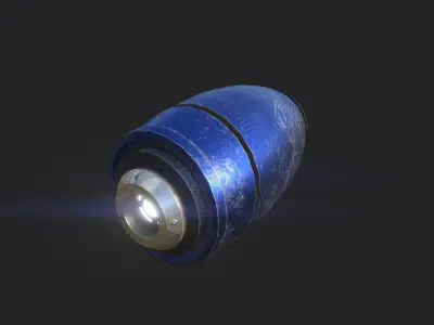 Mega Buster Blue - Hand Cannon - SciFi Blast Weapon Low-poly 3D model