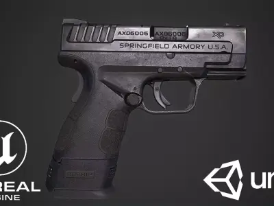 Springfield XD-MOD2 Low-poly 3D model