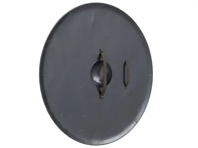 Medieval Battle Axe And Shield Low-poly 3D model