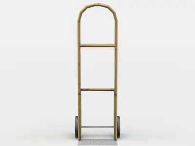 Trolley hand cart with wheels Low-poly 3D model