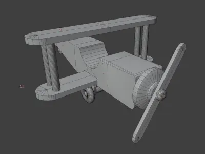 wooden airplane toy Low-poly 3D model