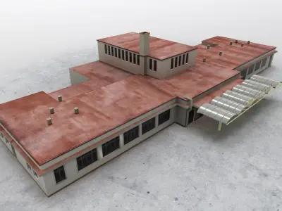 LKKV Old Terminal Low-poly 3D model