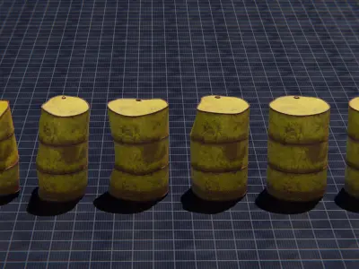 Toxic Waste Barrel Low-poly 3D model