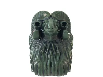 Garden ram Porcelain statues Low-poly 3D model