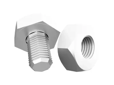 Hexagon bolts cartoon icon 3D model