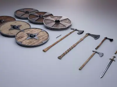 Nordic Weapons Pack Low-poly 3D model