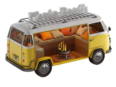 Realistic model of Photo Booth set 2 3D model