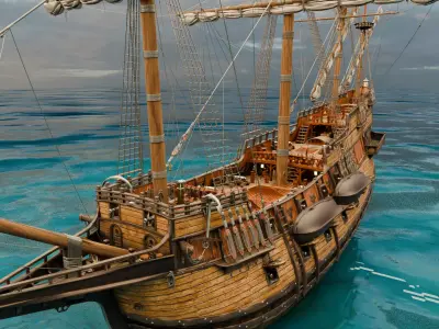  Sailing Ship Low-poly 3D model