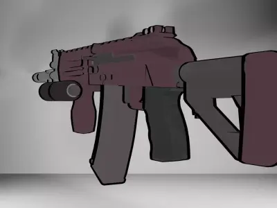 AK-12 Low-poly 3D model