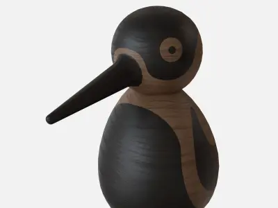 Wood bird woodpecker Low-poly 3D model