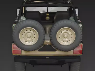 Realistic Lo-Fi Combat Jeep 3D Model Low-poly 3D model