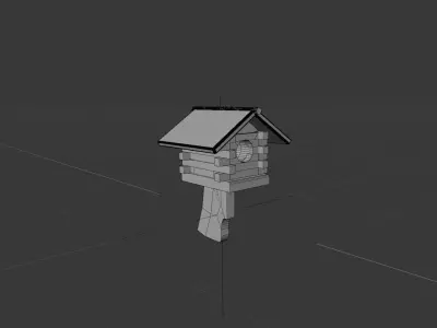 Wood birdhouse Free 3D model