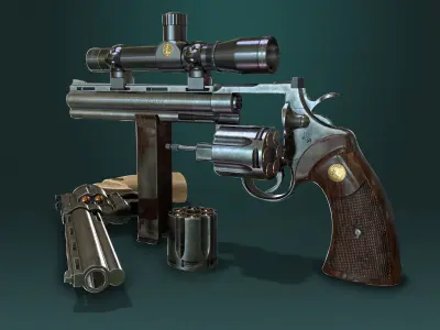 Colt Python  Low-poly 3D model
