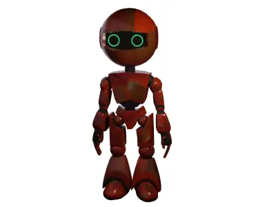 Robot with eyes Low-poly 3D model get