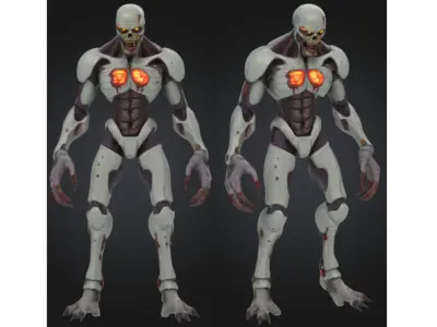 Bio Mech Zombie Low-poly 3D model