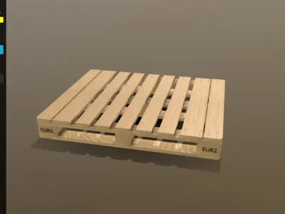 Pallet EUR2 Low-poly 3D model
