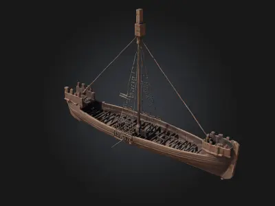 Medieval Cog Ship  Navigate the Tides of History 3D model