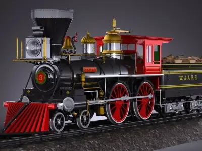 The General 4-4-0 Steam Locomotive 3D model