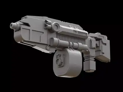 Mecha hard surface submachine gun 3D model purchase