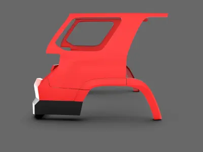Rear Metal Bumper for Toyota 4Runner Low-poly 3D model