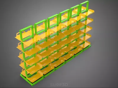 STORAGE RACK DISPLAY STAND LEVEL TIER TRAY SHELF BAY STORE SHOP 3D model