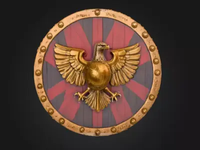 Roman style soldiers shield Low-poly 3D model