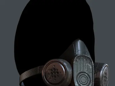 Gas mask helmet 3d model scifi Low-poly Low-poly 3D model Low-poly 3D model