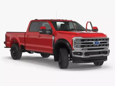 Ford Super Duty F-550 Lariat 2023 Red Rigged 3D model