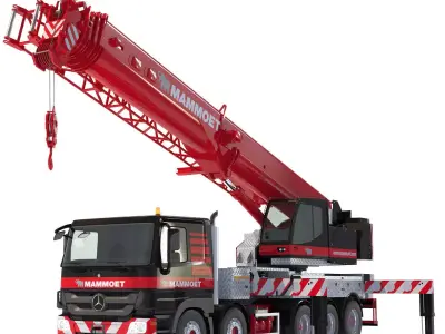 Mobile crane Mercedes Actros HK70 3D model