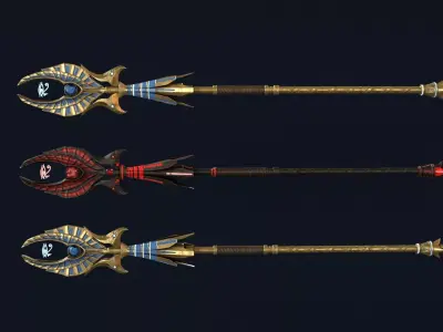 Staff of Horus Low-poly 3D model
