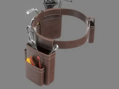 Belt With Tools Game Ready Low-poly 3D model