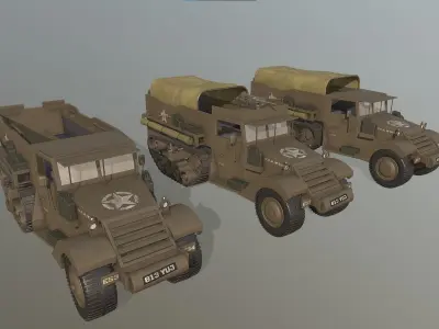 M3 Halftrack Low-poly 3D model by foxxasset
