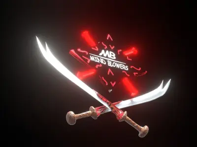 High-Quality Sword 3D Model for Fantasy Games Medieval Scenes Low-poly 3D model