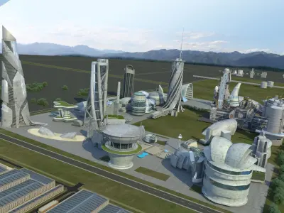 Futuristic Factory 3D model purchase