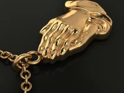 Praying Hands Pendant Size Large 3D print model