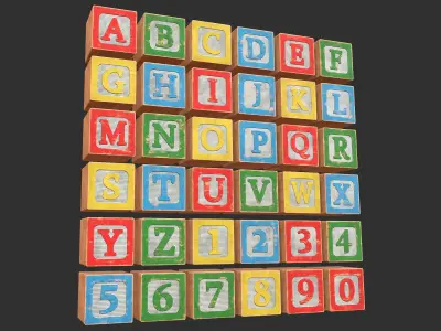 Old Wooden Toys Pack Low-poly 3D model