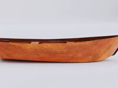 Wooden Rowboat UV Unwrapped Low-poly 3D model