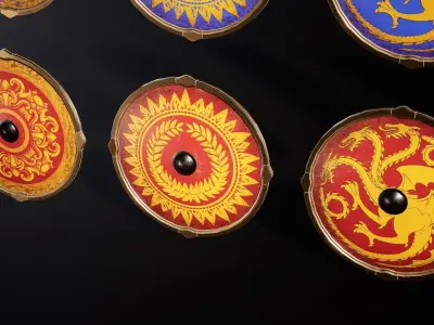 ROMAN SHIELDS PACKAGE - KITBASH - UE5 Low-poly 3D model