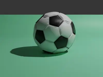 low poly foodball 3D model soccer ball Low-poly 3D model