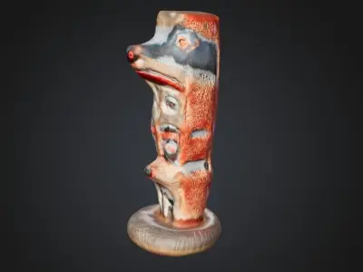 Haida Totem - Low-poly 3D Model with PBR and 2K Textures Free 3D model