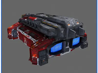 SciFi Army Human SpaceShips 02 Low-poly 3D model