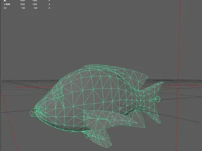 Snapper Low-poly 3D model 16